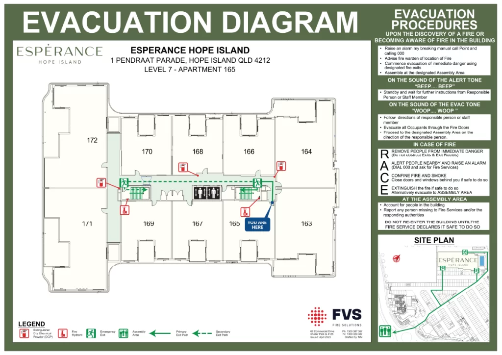 Evacuation Diagram for Esperance Hope Island