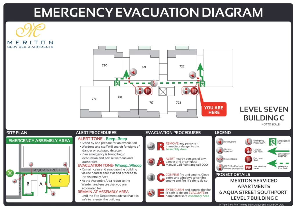 Evacuation Diagram for Meriton