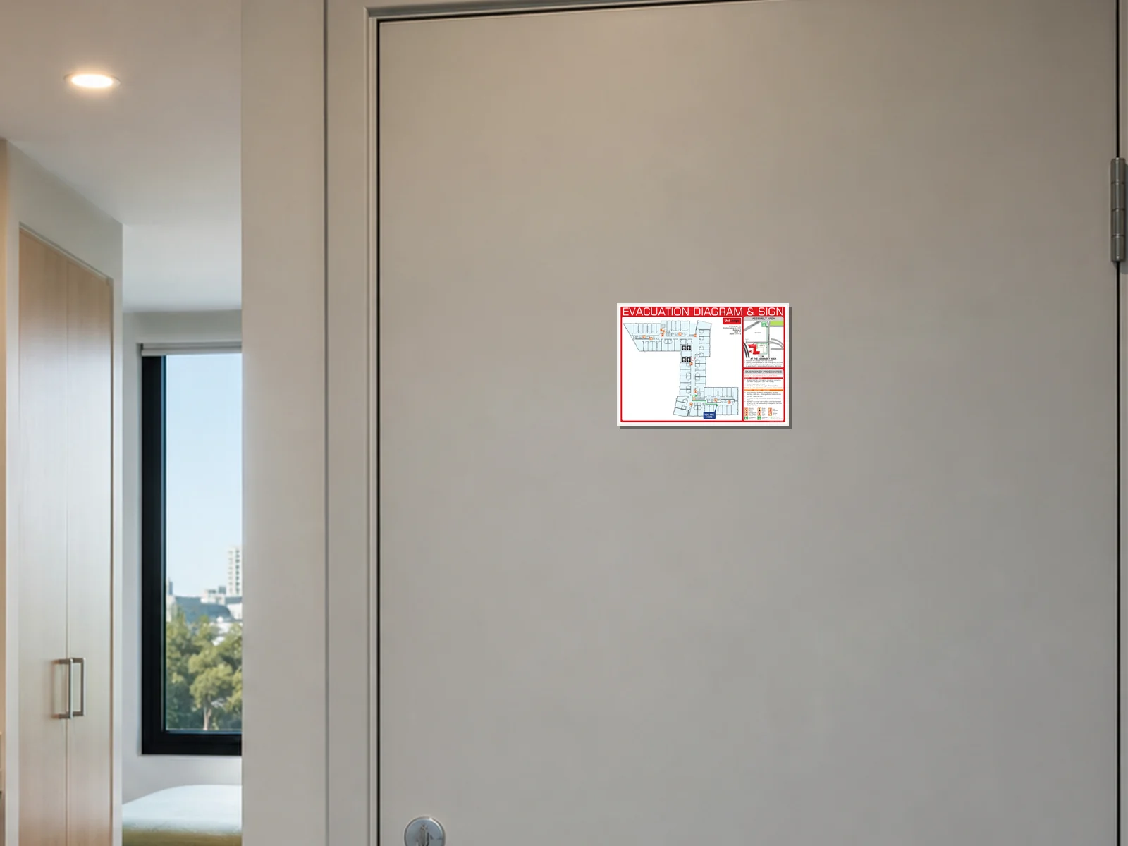 Student accommodation evacuation diagram artwork