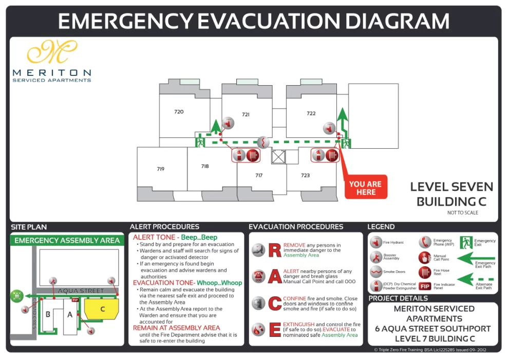 Evacuation Diagram for Meriton